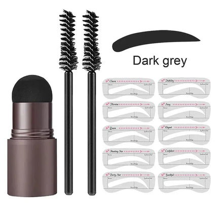 Eyebrow Stamp and Stencil Kit for Symmetrical Brow Shaping at Home, Multiple Stencil Shapes and 3 Shade Options