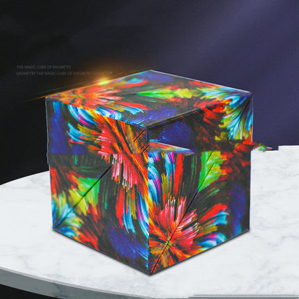 Magnetic Puzzle Cube Fidget Toy, Over 70 Shapes, Links to Other Cubes with Internal Magnets, for Kids and Adults