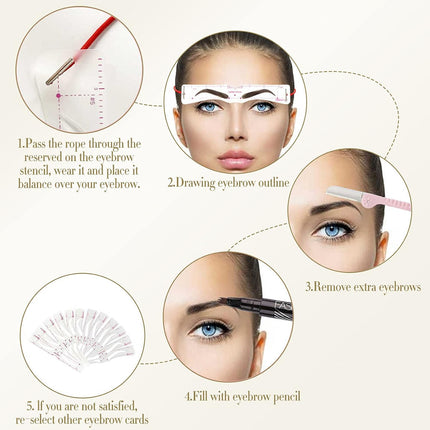 Eyebrow Stencils with Elastic Strap, Brow Shaping Kit for Makeup – image 7
