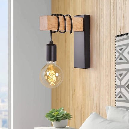 Modern Industrial Wall Sconce with E27 Base & Metal Finish | Versatile Lighting for Bedrooms and Hallways