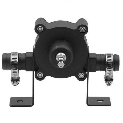 Drill Powered Water Pump Attachment, Portable Transfer Pump with Hose Connections for Ponds and Tanks