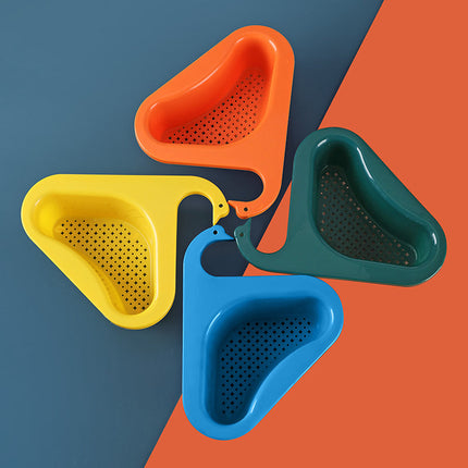 Kitchen Sink Strainer Basket, Corner Drain Caddy with Drainage Holes for Produce, Pasta and Sponges
