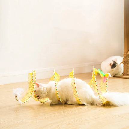 Foldable Cat Tunnel with Dual Openings | Space-Saving Hideaway for Playful Cats