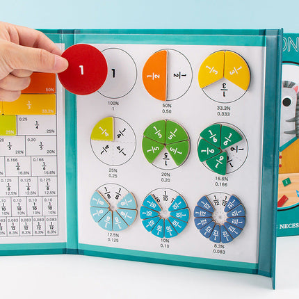 Magnetic Fraction Set for Kids Math Learning, Hands-On Numerator and Denominator Practice for Classroom and Homeschool