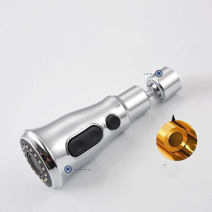Kitchen Faucet Sprayer Head with Jet and Cascade Spray Modes, Silver Multi Angle Extendable Tap Nozzle for Kitchen Sink