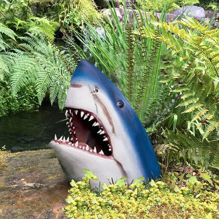 Shark Garden Sculpture Resin, Nautical Decor Garden Art