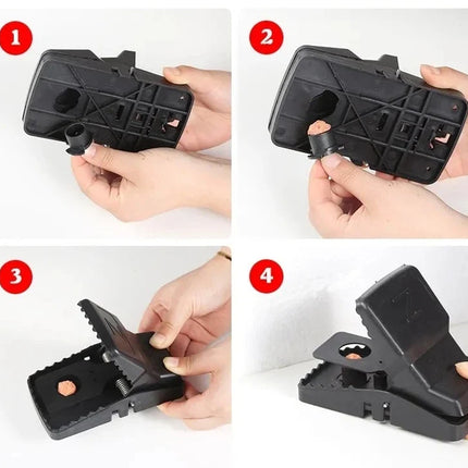 Mouse Trap Reusable Snap Traps for Indoor Home Use, Sturdy Plastic Rodent Catcher with Strong Spring for Mice and Pests