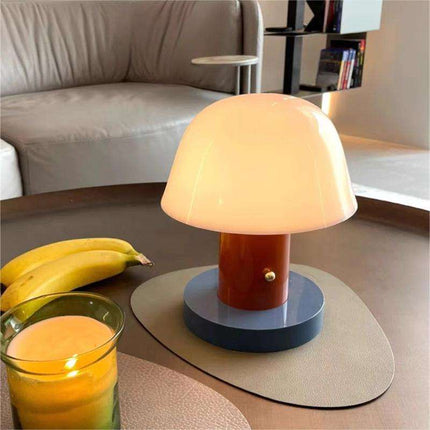 Mushroom Table Lamp with Rechargeable LED Light | Touch Control Dimming for Soft Ambient Atmosphere