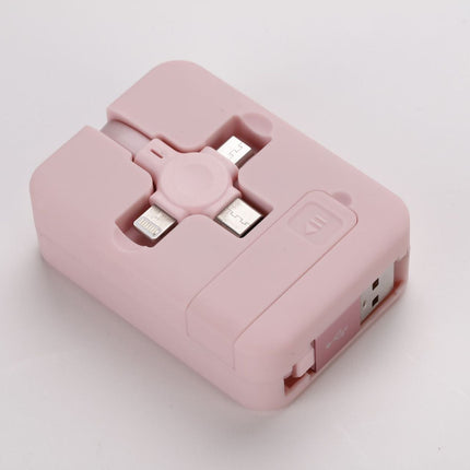 3-in-1 Charging Cable with Lightning, USB-C and Micro USB Connectors, Tangle-Free Travel Charger Cord, 6 Colours