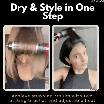 3-in-1 Hair Dryer with 360° Rotating Brushes | Adjustable Temperature for Effortless Curls and Waves 3