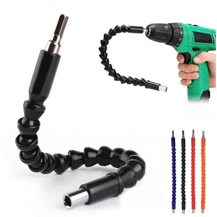 Drill Bit Extension Attachment with 360 Degree Rotation and Screwdriver Bit Set, Flexible Shaft for Cabinet Backs and Tight Spaces