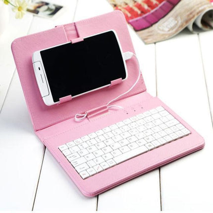 Foldable Keyboard Case Stand for Phones and Tablets, Folding Typing Case with Stand for Travel and Video Meetings
