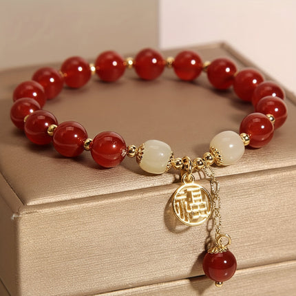 Natural Stone Beaded Bracelet with Vintage Style | Comfortable Stretch Fit for Everyday Wear