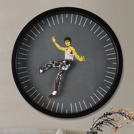 Kung Fu Wall Clock for Bedroom or Living Room, Novelty Martial Arts Home Decor and Gift Idea