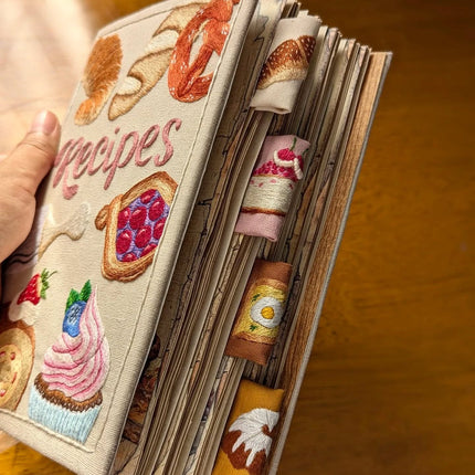 Handmade Recipe Journal, Blank Recipe Book to Write In with Embroidered Cover – image 5