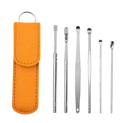 Stainless Steel Ear Cleaning Tool Set, Reusable Polished Ear Picks, Portable Ear Care Kit, 5 Color Options
