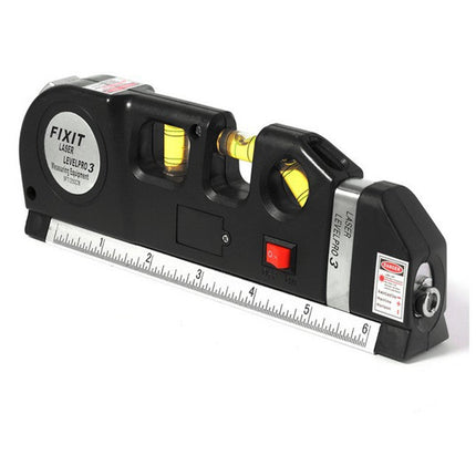 Laser Level Tape Measure Tool, 3 in 1 with Spirit Level, Distance and Angle Measuring for DIY Home Projects and Alignment