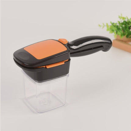 Handheld Vegetable Chopper, Manual Press Onion Dicer and Cucumber Slicer for Stir Fries, Soups and Salads