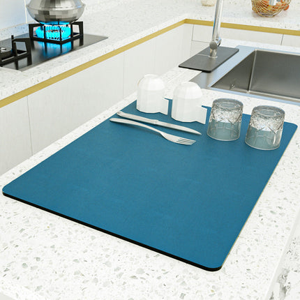Absorbent Kitchen Dish Drying Mat, Quick Dry Countertop Draining Mat for Dishes, Stores Flat in a Drawer, 7 Colors