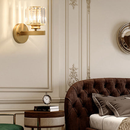 Crystal Wall Light Sconce with Luxe Crystal Detailing | Modern Iron Fixture for Elegant Ambiance