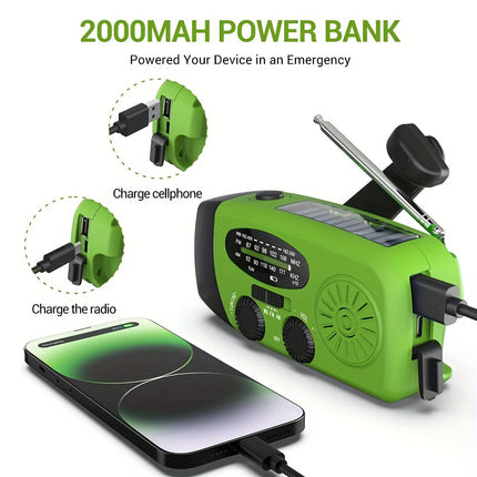 NOAA Weather Radio, Hand Crank Emergency Radio with Solar Power Bank