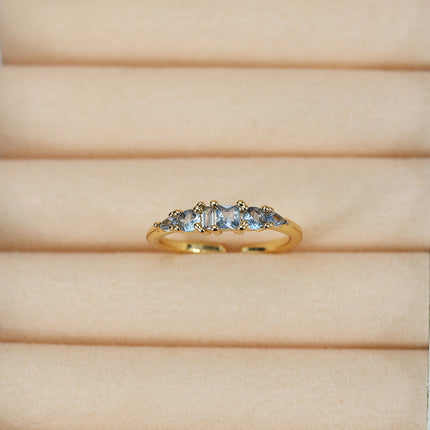Gold Ring Set with Rhinestone Accents for Stackable Boho Style | Trendy Everyday Jewelry for Layered Looks