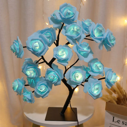 Rose Lamp, USB Powered Flower Night Light with Warm Decorative Glow for Bedside Tables, Shelves and Gifts
