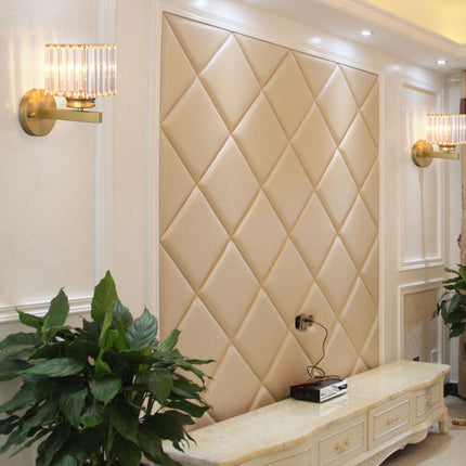 Crystal Wall Light Sconce with Luxe Crystal Detailing | Modern Iron Fixture for Elegant Ambiance