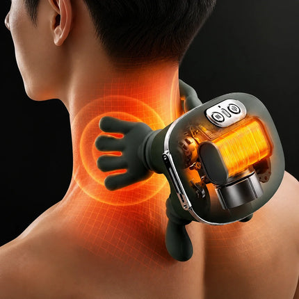 Heated Neck and Shoulder Massager with Kneading Massage Heads, Dual Zone Heating and Hands Free Shoulder Strap