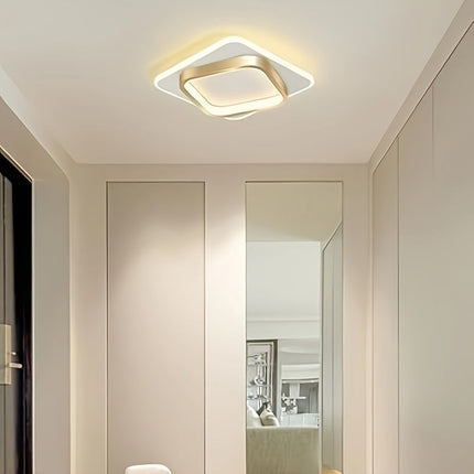 Modern Square LED Ceiling Light with Polished Finish | Warm White Illumination for Bedrooms and Hallways