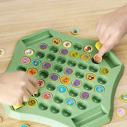 Animal Memory Flip Game with Matching Discs, Screen Free Matching Pairs Game for Kids and Family Game Night
