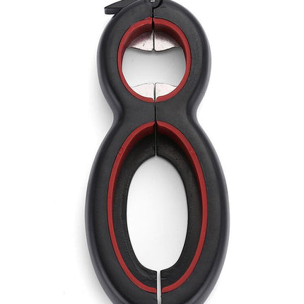 Jar Opener 6 in 1 Multifunctional Bottle, Can and Bag Opener with Ergonomic Grip, Low Effort Kitchen Tool for Tight Lids, Indoor and Outdoor
