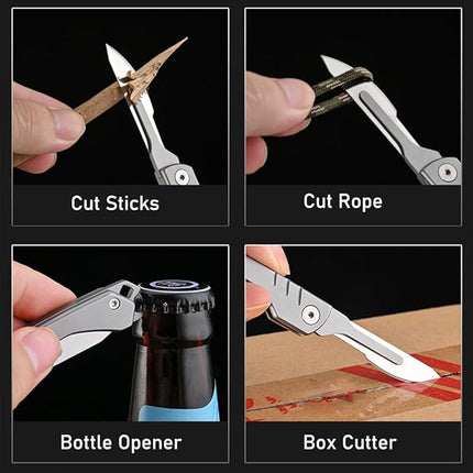 Scalpel Knife with 10 Replaceable Blades, Folding Utility Knife for Crafts – image 6