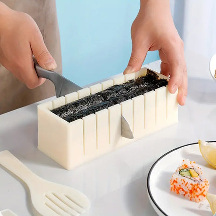 Sushi Making Mold Set with Shape Molds and Slice Guides for Even Rolls and Rice Balls at Home