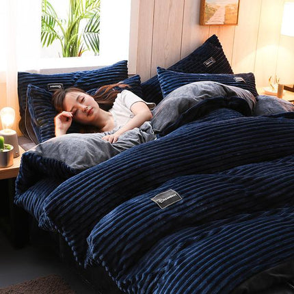 Duvet Cover Set, Corduroy Velvet Duvet Cover King for Winter – image 13