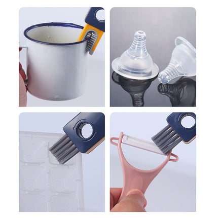 Bottle and Cup Cleaning Brush Set, Silicone Cup Mouth Brush and Twisted Groove Brush, Hanging Quick-Dry Design, Blue or Grey