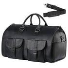 Duffle Bag for Travel, Convertible Garment Bag with Shoe Compartment, Leather or Canvas Travel Bag with Shoulder Strap