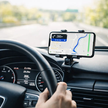 Adjustable Car Phone Stand with 360 Degree Rotating Design, One Handed Landscape to Portrait Switching, Universal Holder for Hands Free Driving