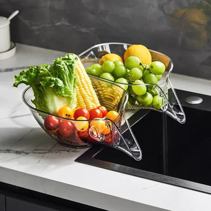 Kitchen Colander Strainer Basket for Pasta and Fruit, Heat Resistant Sink Drainer Bowl