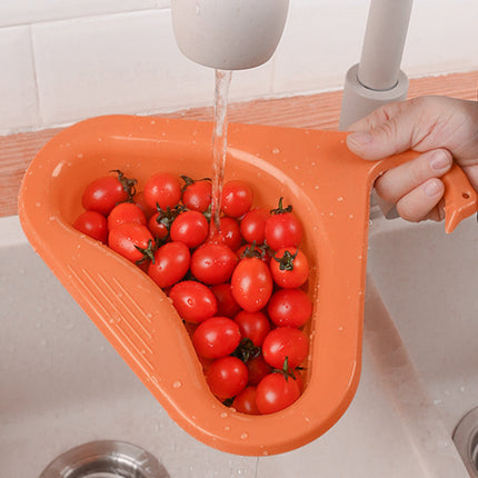 Kitchen Sink Strainer Basket, Corner Drain Caddy with Drainage Holes for Produce, Pasta and Sponges