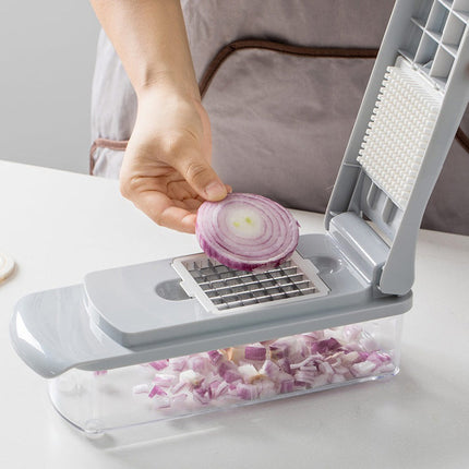 Vegetable Chopper with 4 Blades, Dicer, Julienne and Ribbon Spiralizer Set, BPA Free with Soft Grip TPU Handle
