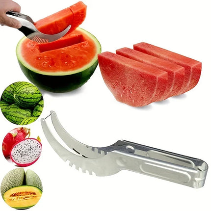 Stainless Steel Watermelon Slicer with Easy Grip Handle | Effortless Fruit Serving Tool