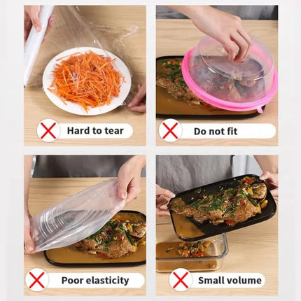 Plate Covers and Bowl Covers Reusable, Elastic Food Covers 200 Pack – image 9