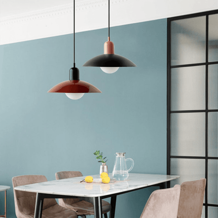 Bauhaus Pendant Light with Adjustable Height & Glossy Finish | Modern Colourful Ceiling Lamp for Dining Rooms and Kitchens