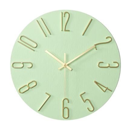 Minimalist Wall Clock with Gold Accents | Quiet Quartz Movement for Elegant Home Decor
