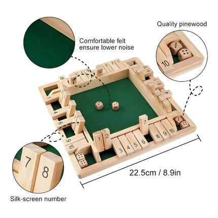 Wooden Math Learning Board Game Set with Compact Design | Fun Family Tabletop Activity for 2-4 Players