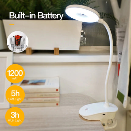 Clip On Bedside Lamp, Rechargeable Cordless Lamp with 3 Brightness Levels – image 4