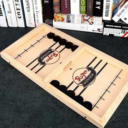 2 Player Games, Wooden Hockey Game for Kids and Family Game Night