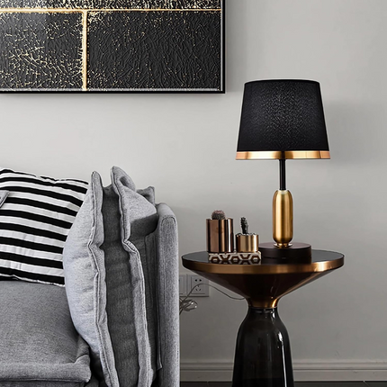 Vintage Black & Gold Table Lamp with Elegant Design | Versatile Accent Light for Living Room and Bedroom