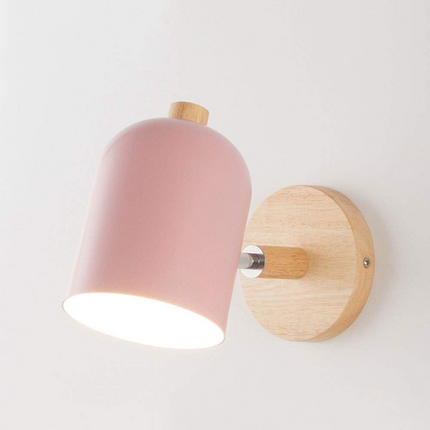 Scandinavian Wall Lamp with Wooden Base & Soft Matte Shade | Ambient Lighting for Cozy Home Spaces